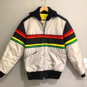 Vintage John Deere 1970’s Jacket - Size Large, Rainbow Pattern